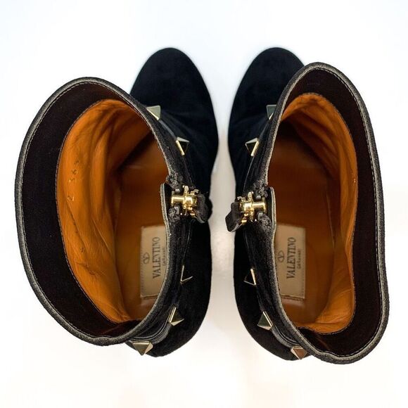 Valentino Garavani Rockstud Boot EU 36.5 US 6.5 Black Studded Heeled Bootie - Picture 11 of 11